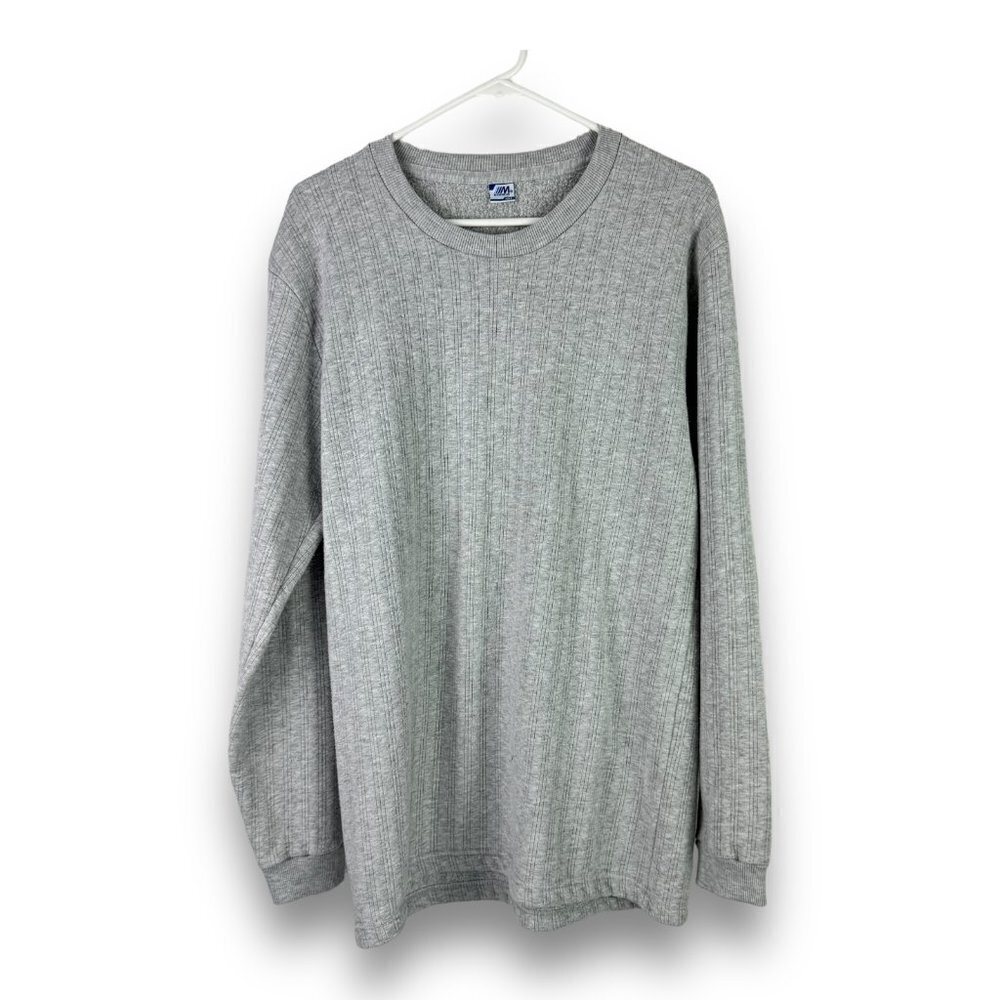 Monsieur Mens Sz XXL Gray Crewneck Pullover Sweatshirt Spring Fall Outdoors 2XL